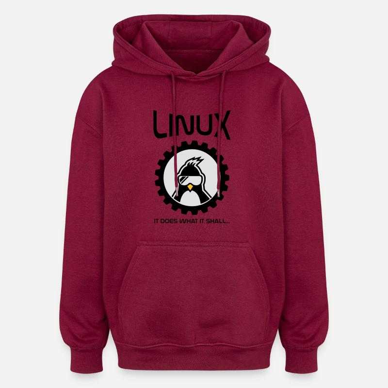 linux does what it shall - Oversized Unisex Hoodie - burgundy