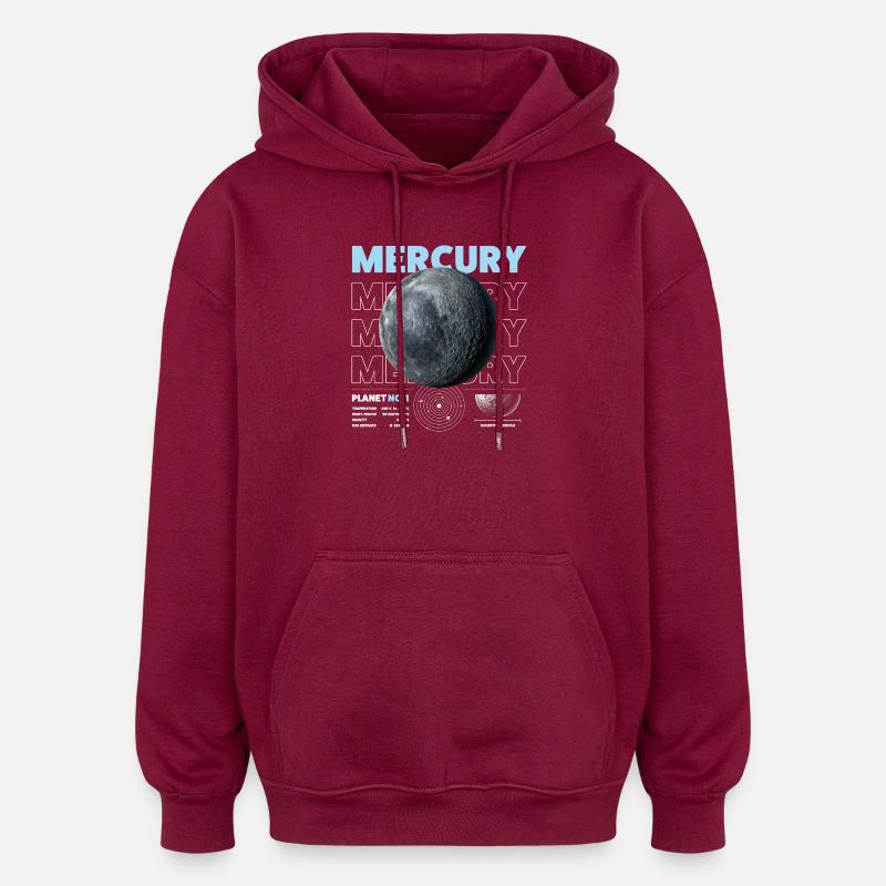 Détails Merkur - Sweat à capuche oversize unisexe - bordeaux