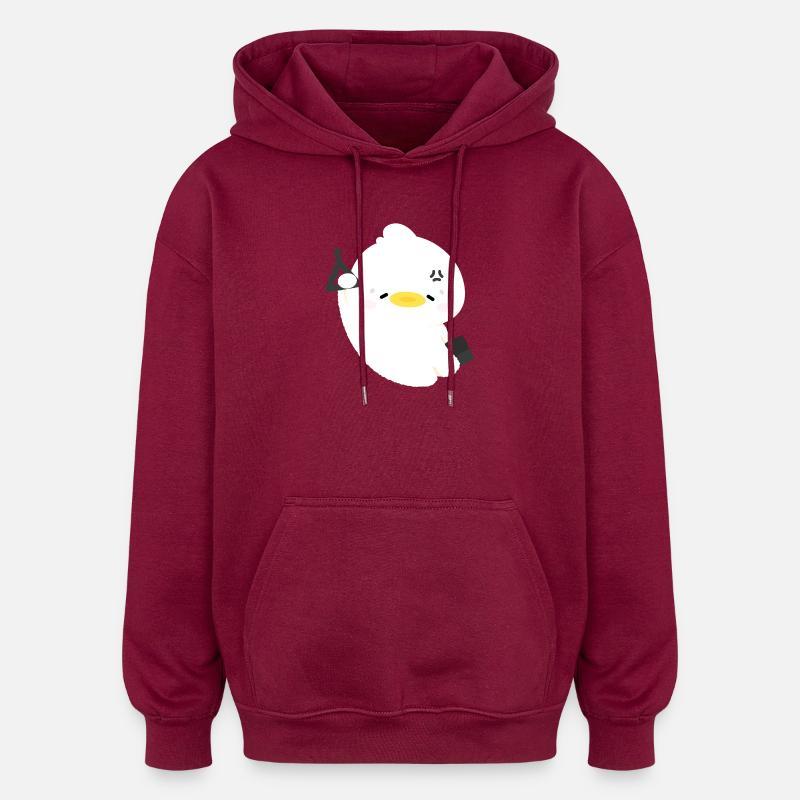 Schläfrige flauschige Ente - Oversized Unisex Hoodie - Burgunderrot