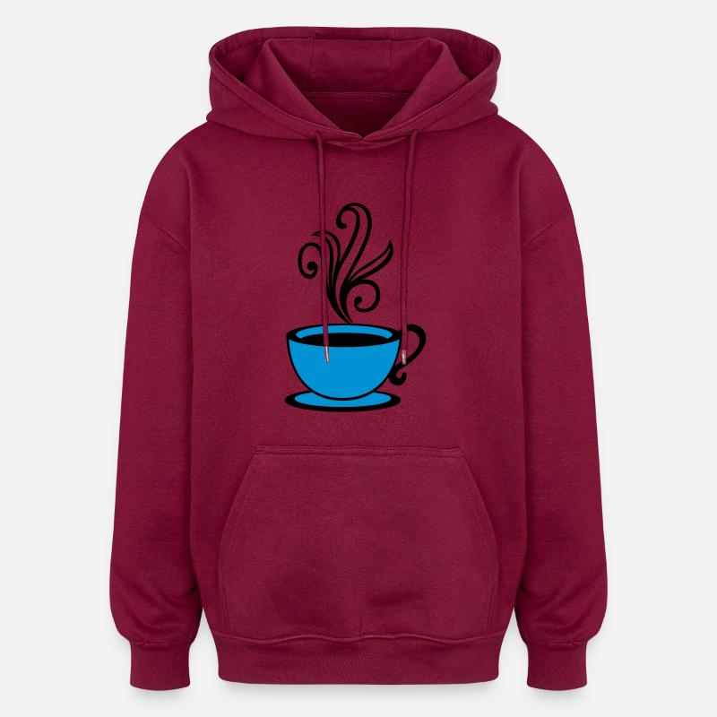tasse de café - Sweat à capuche oversize unisexe - bordeaux