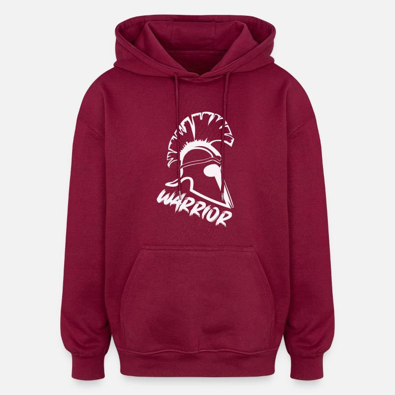 Casque Sparte Warrior - Sweat à capuche oversize unisexe - bordeaux