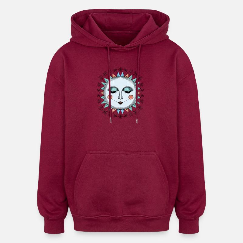 Wintersonne - Oversized Unisex Hoodie - Burgunderrot