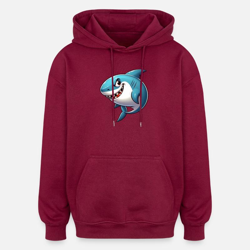 Requin - Sweat à capuche oversize unisexe - bordeaux