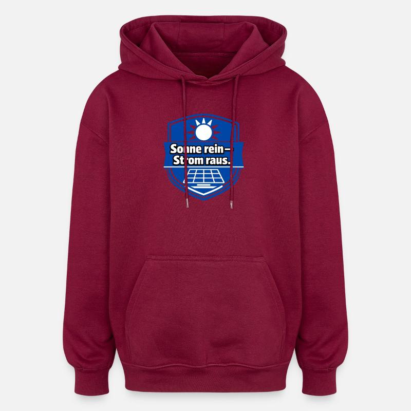 Solarmodul Solarenergie Solarstrom - Oversized Unisex Hoodie - Burgunderrot