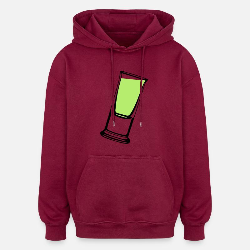 schnapsglass2 - Oversized Unisex Hoodie - Burgunderrot