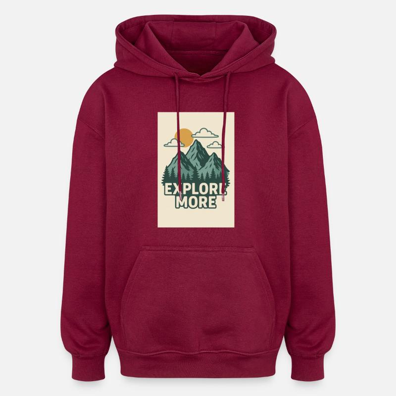 4 - Sweat à capuche oversize unisexe - bordeaux