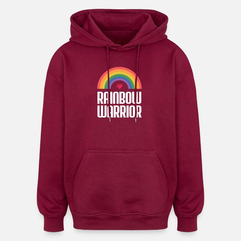 LGBTQ-Pride-Monat - Rainbow Warrior - Oversized Unisex Hoodie - Burgunderrot