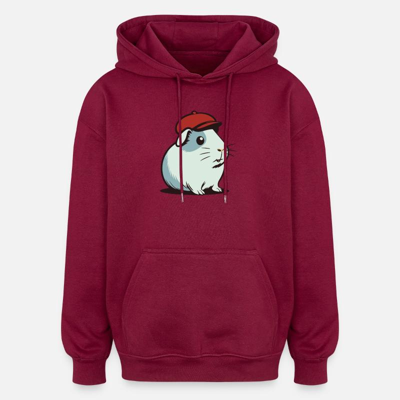 Cobaye - Sweat à capuche oversize unisexe - bordeaux