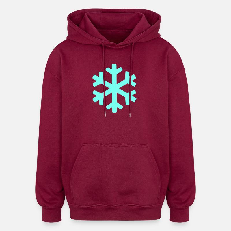 Cristal de neige bleu glace - Sweat à capuche oversize unisexe - bordeaux