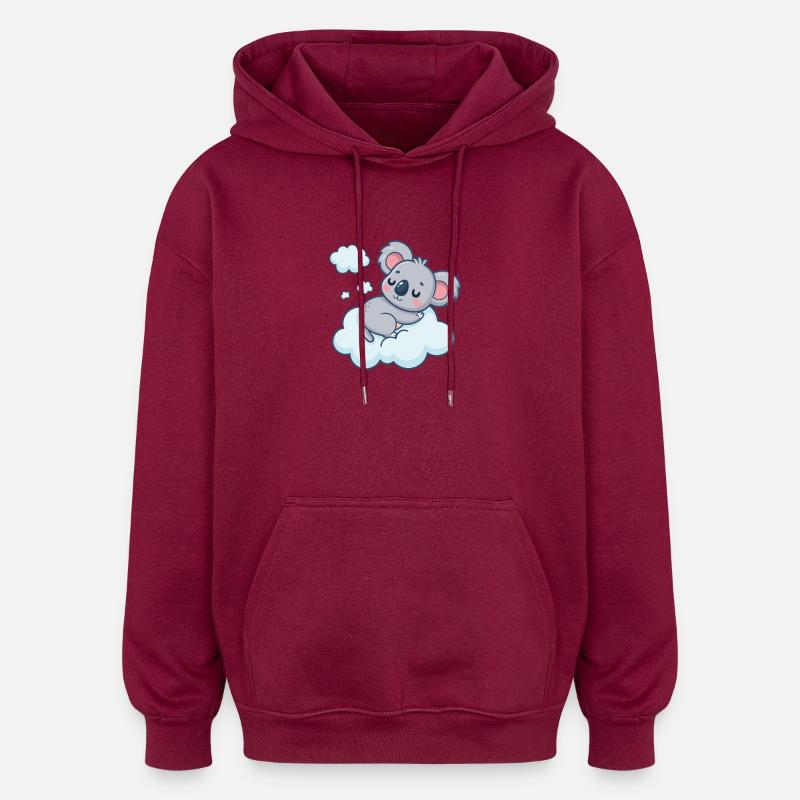 Schläfrige Koala-Wolke - Oversized Unisex Hoodie - Burgunderrot