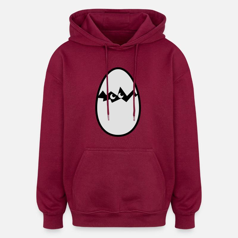Egg with chicks - Oversized Unisex Hoodie - burgundy