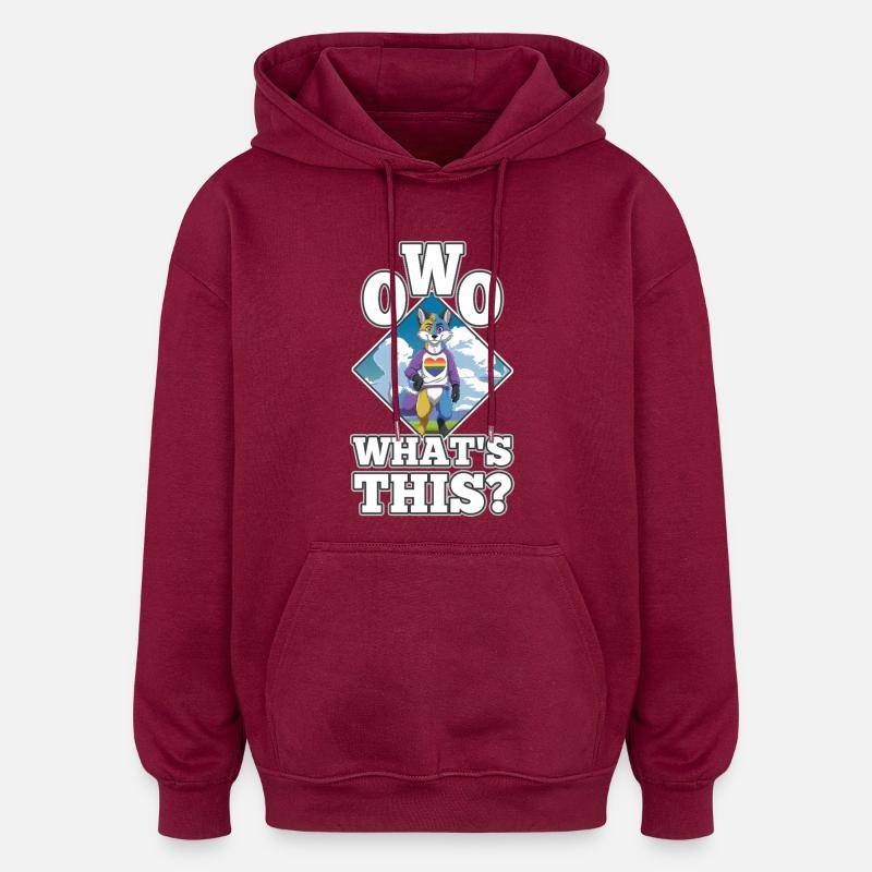 OwO Qu’est-ce que c’est ? - Sweat à capuche oversize unisexe - bordeaux
