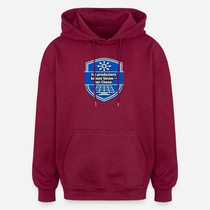 Énergie solaire - Sweat à capuche oversize unisexe - bordeaux