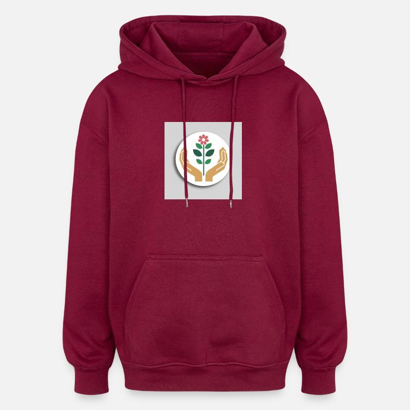 Logo de croissance - Sweat à capuche oversize unisexe - bordeaux