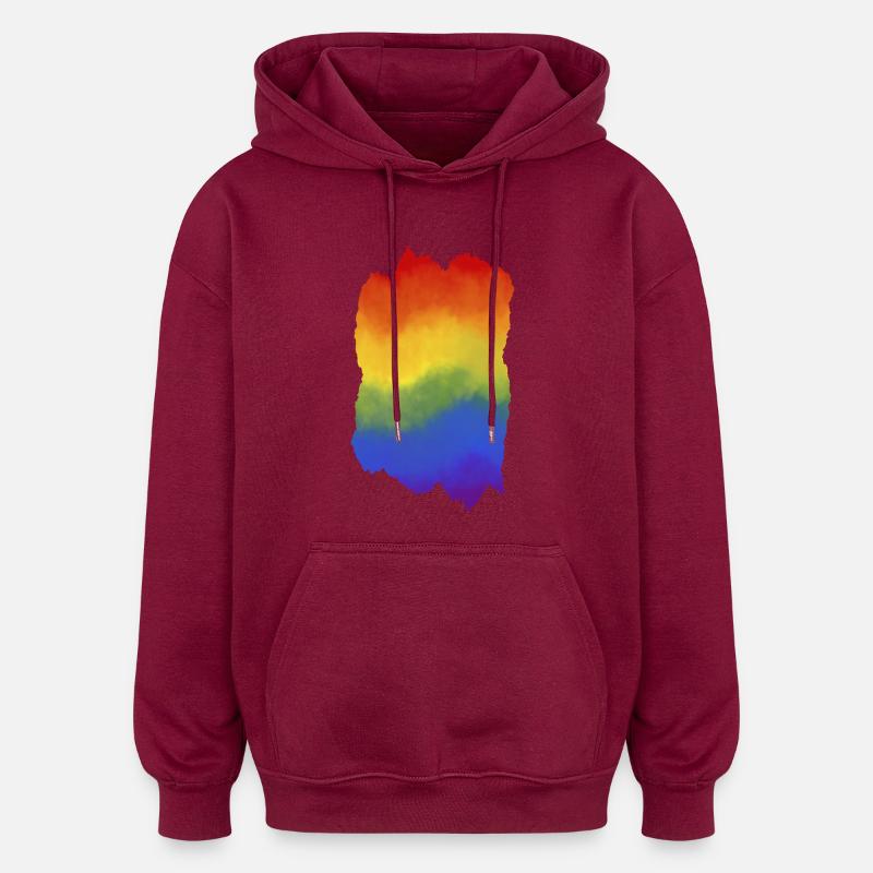 Flou et déchiré - Sweat à capuche oversize unisexe - bordeaux