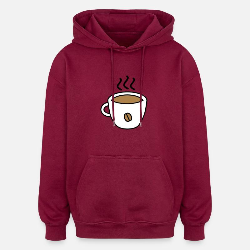 coffee - Sweat à capuche oversize unisexe - bordeaux