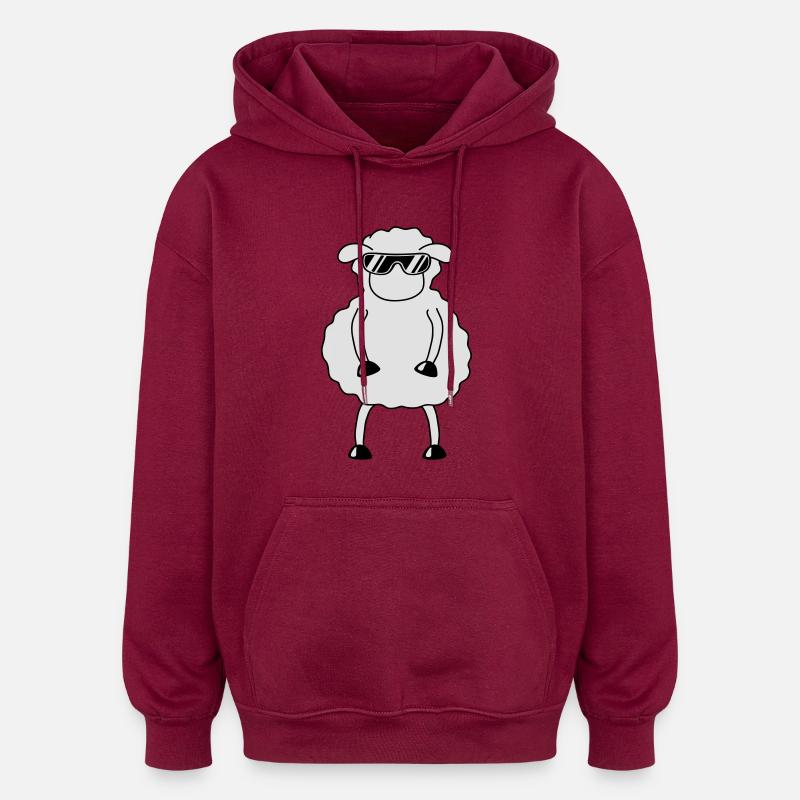 Cool Sheep - Sweat à capuche oversize unisexe - bordeaux