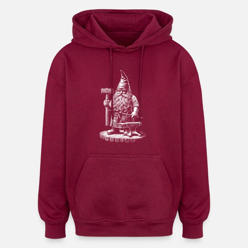 Blacksmith - Oversized Unisex Hoodie - burgundy