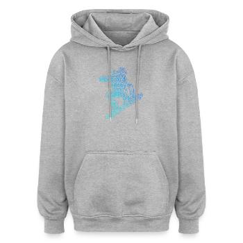 Lustiges Snowboard Motiv - Oversized Unisex Hoodie - Burgunderrot - Vorne - Noah (186cm)