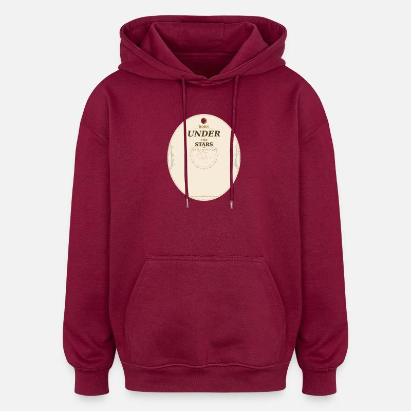 Né sous les étoiles - Sweat à capuche oversize unisexe - bordeaux