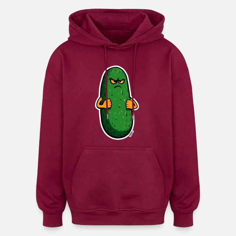 Grumpy Pickle Maskottchen - Oversized Unisex Hoodie - Burgunderrot