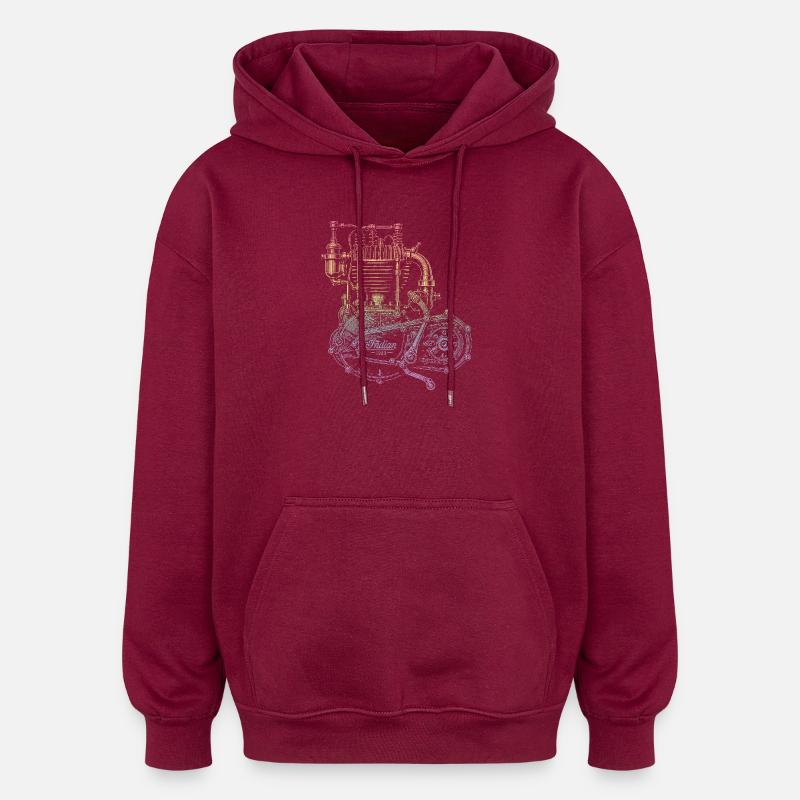 Motorrad - Oversized Unisex Hoodie - Burgunderrot