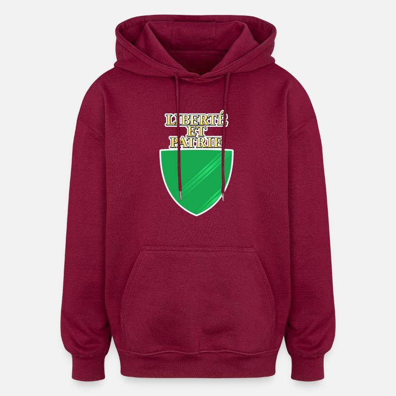 Drapeau de Vaud - Sweat à capuche oversize unisexe - bordeaux