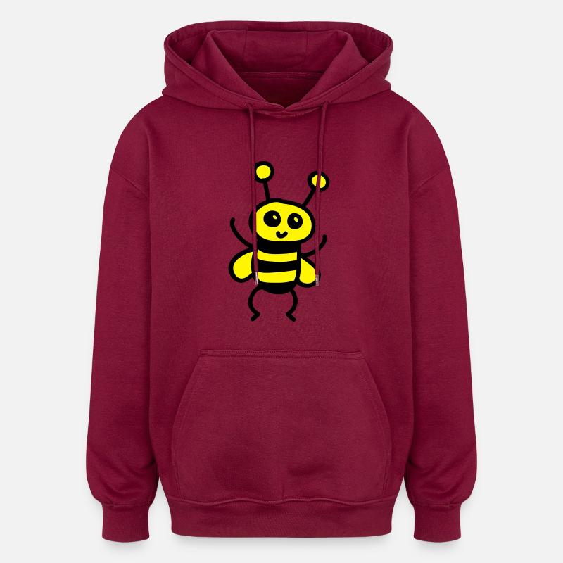 Abeille mignonne - Sweat à capuche oversize unisexe - bordeaux