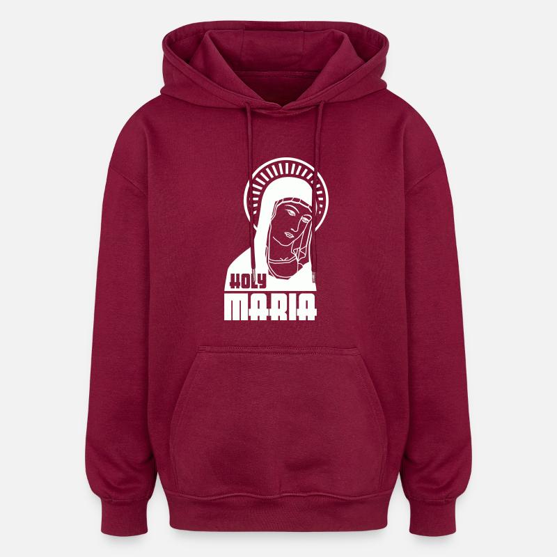 Sainte Marie - Sweat à capuche oversize unisexe - bordeaux