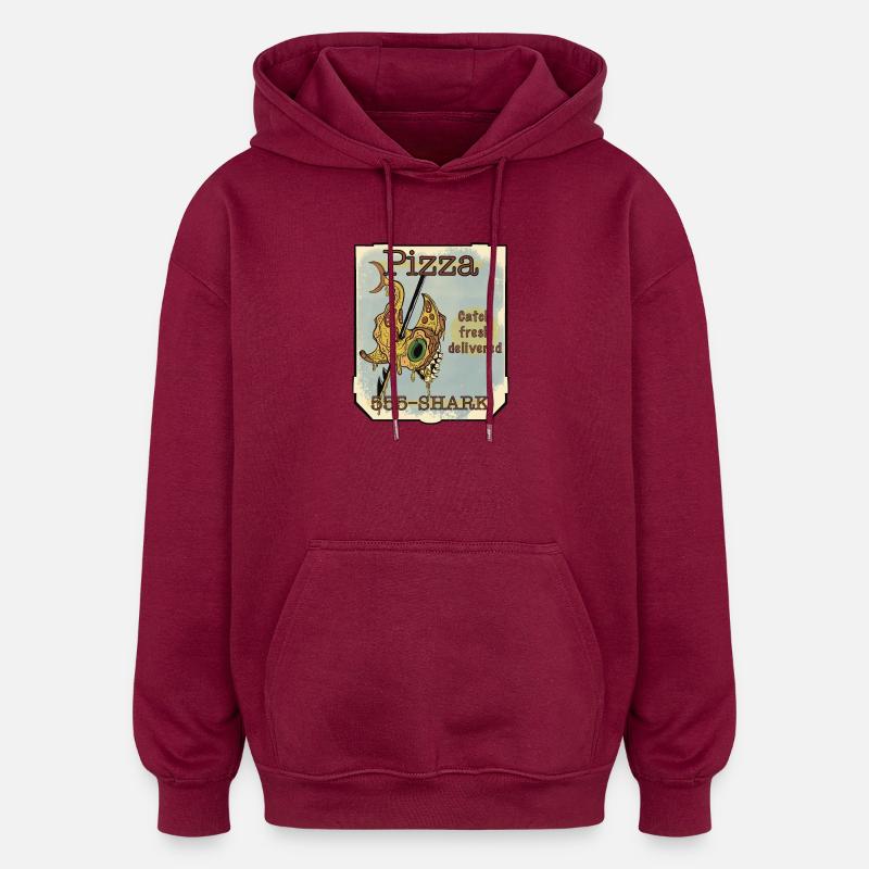 pizza hai - Oversized Unisex Hoodie - Burgunderrot