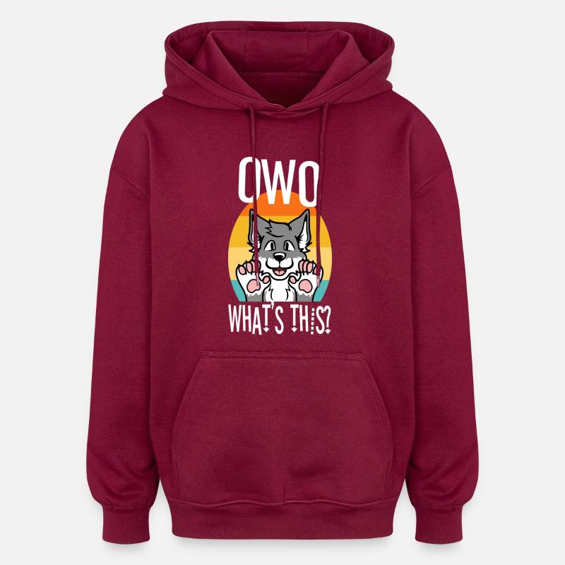 OwO Qu’est-ce que c’est ? - Sweat à capuche oversize unisexe - bordeaux