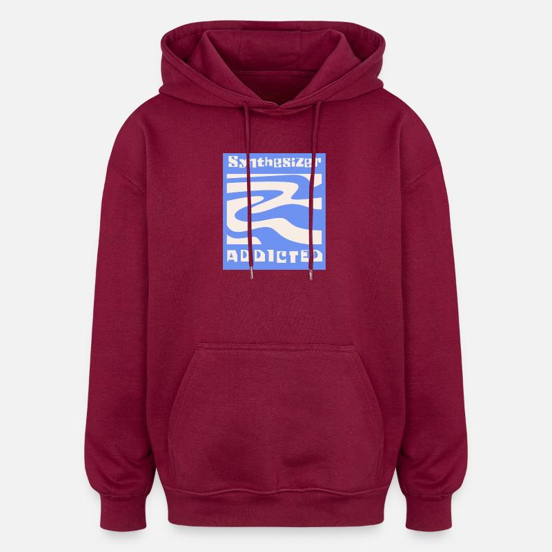 Synthétiseur accro Synthé Modulaire - Sweat à capuche oversize unisexe - bordeaux