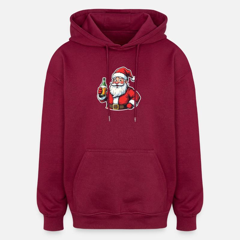 Nikolaus Bierfreude  - Oversized Unisex Hoodie - Burgunderrot