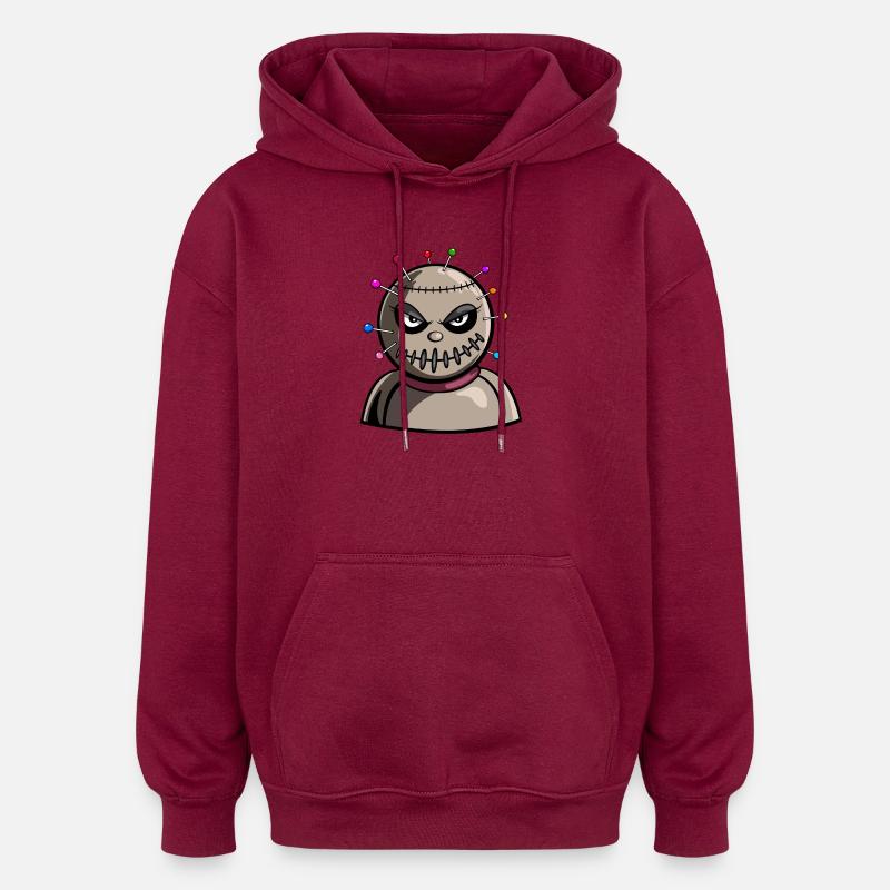 Poupée Vaudou - Sweat à capuche oversize unisexe - bordeaux