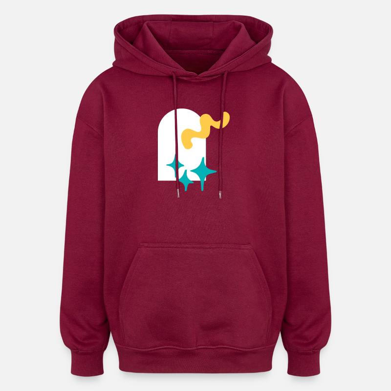 Funkelnde Formen Explosion - Oversized Unisex Hoodie - Burgunderrot