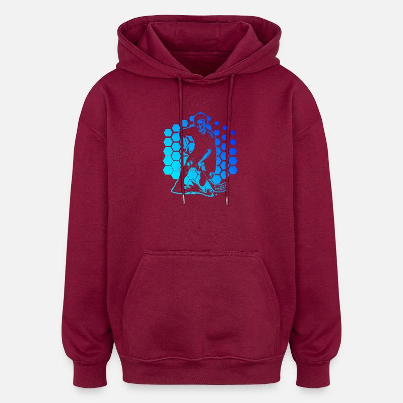 Floorball Fans aufgepasst schlichtes Statement - Oversized Unisex Hoodie - Burgunderrot