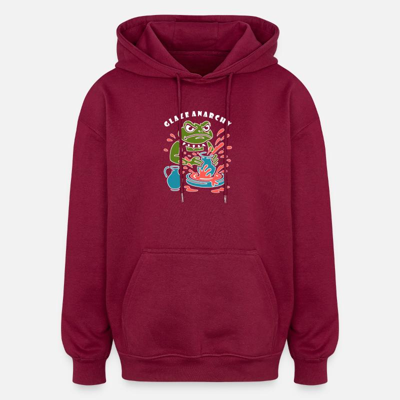 Éclaboussure de Frog Fracas - Sweat à capuche oversize unisexe - bordeaux