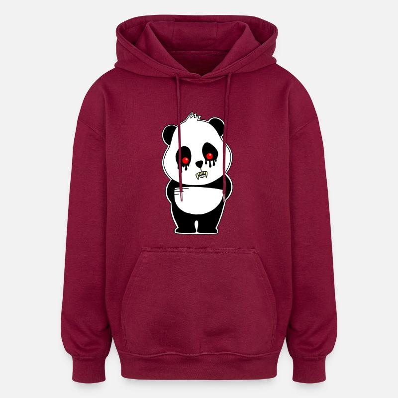 Panda vampire - Sweat à capuche oversize unisexe - bordeaux
