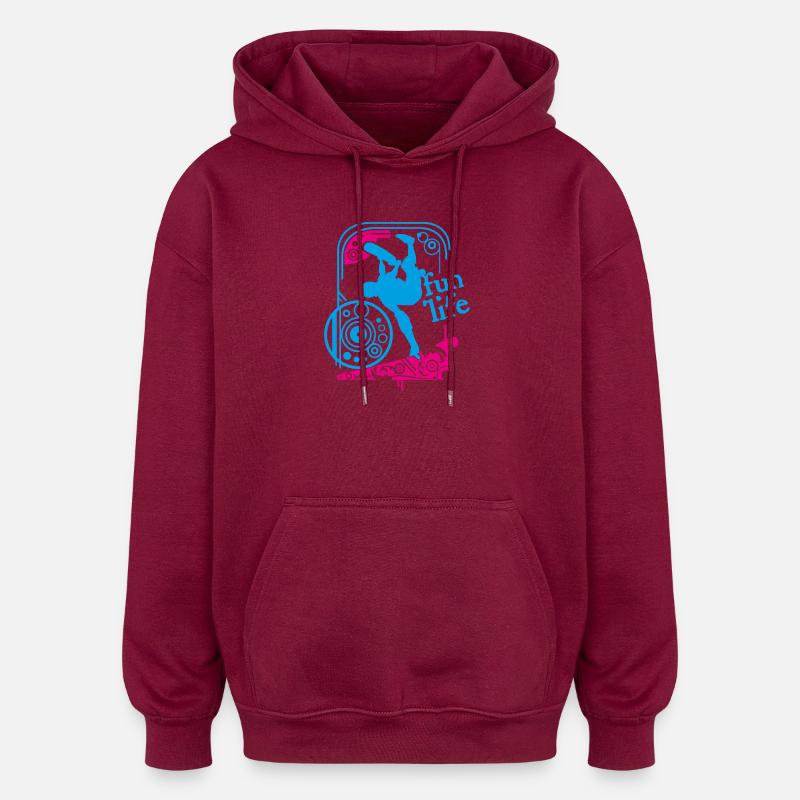 Skate par Helfspawn - Sweat à capuche oversize unisexe - bordeaux