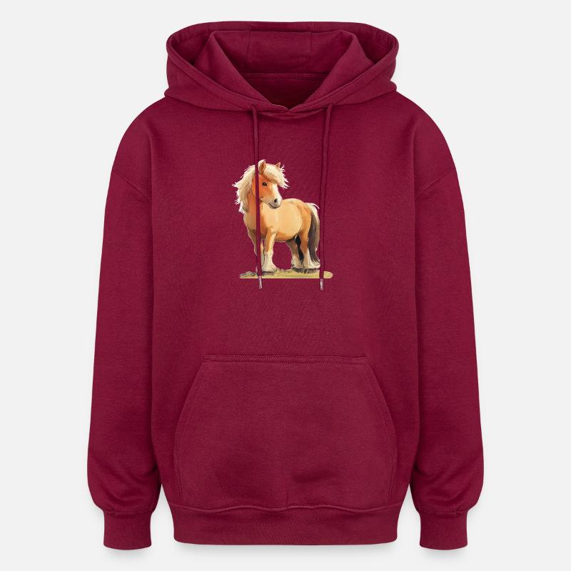 Cheval - Sweat à capuche oversize unisexe - bordeaux