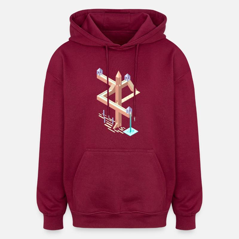 hommage Monument Valley - Sweat à capuche oversize unisexe - bordeaux