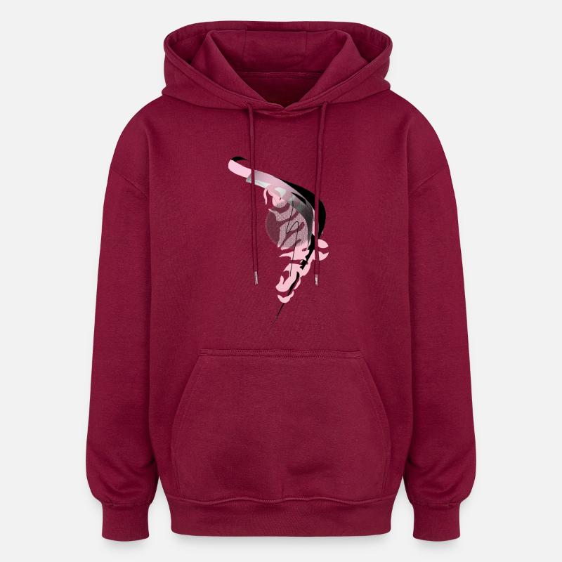 Tanz des Drachen - Oversized Unisex Hoodie - Burgunderrot