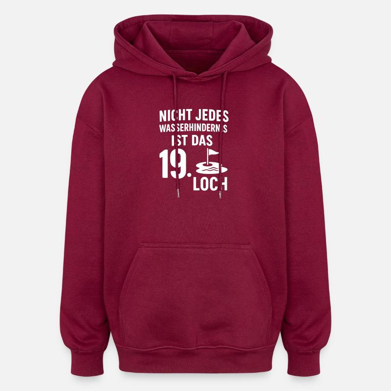 Clubhouse Calling - Golfsprüch mit Spritz - Oversized Unisex Hoodie - Burgunderrot