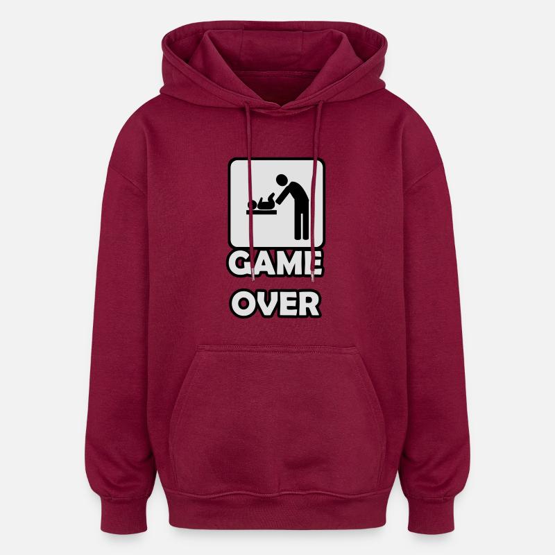 Game Over paternité - Sweat à capuche oversize unisexe - bordeaux