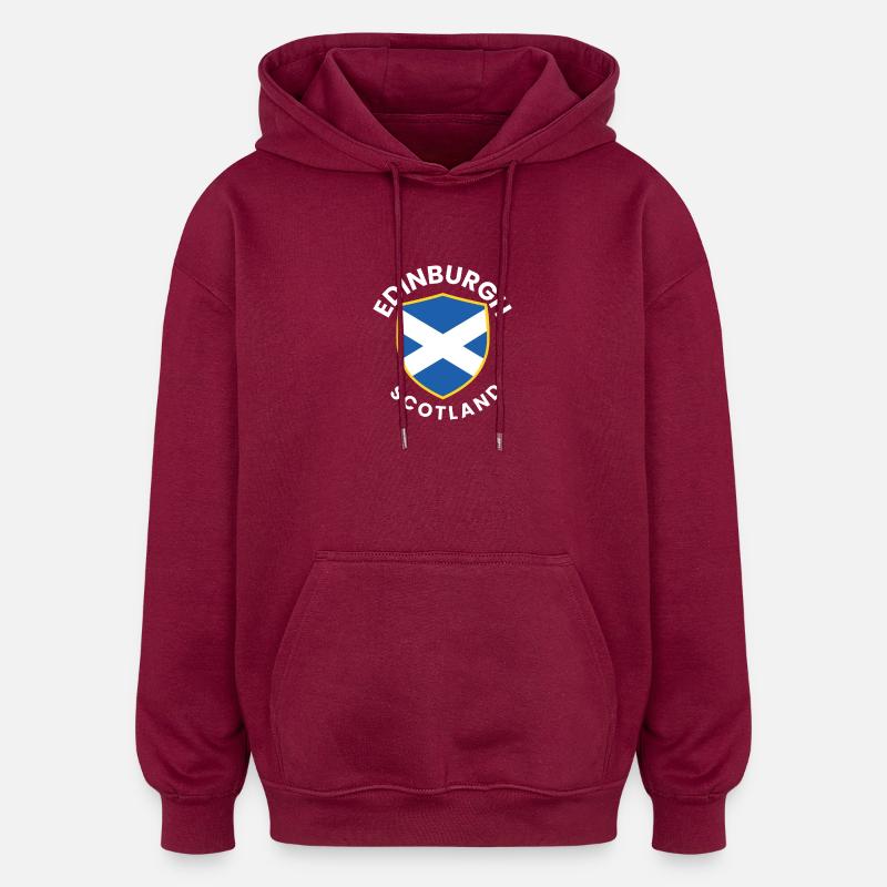 Bouclier d’Édimbourg, Écosse - Sweat à capuche oversize unisexe - bordeaux