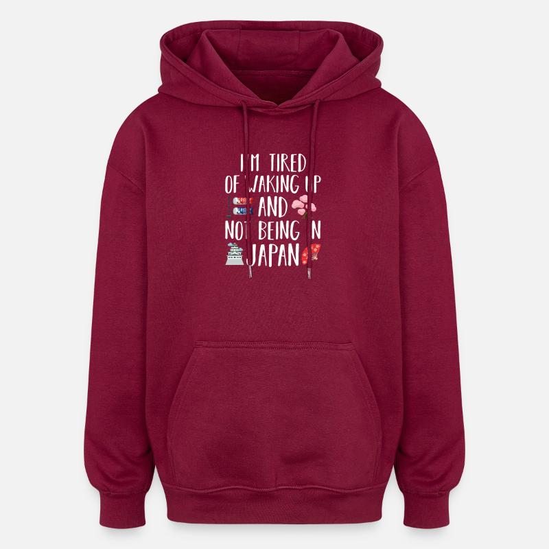 Japan - Oversized Unisex Hoodie - Burgunderrot