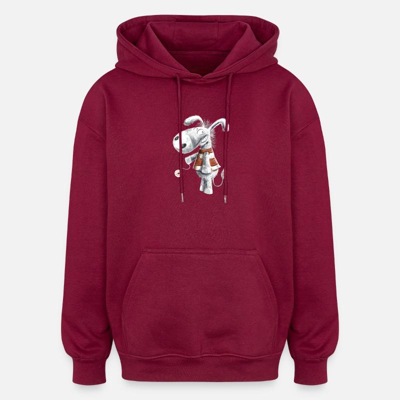 Âne avec JoJo - Sweat à capuche oversize unisexe - bordeaux