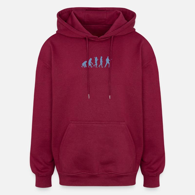 Evolution Gitarre Bassist - Oversized Unisex Hoodie - Burgunderrot