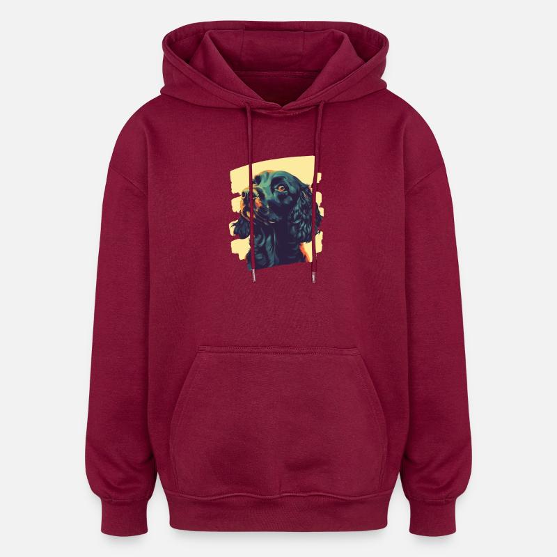 Cocker Spaniel - Sweat à capuche oversize unisexe - bordeaux