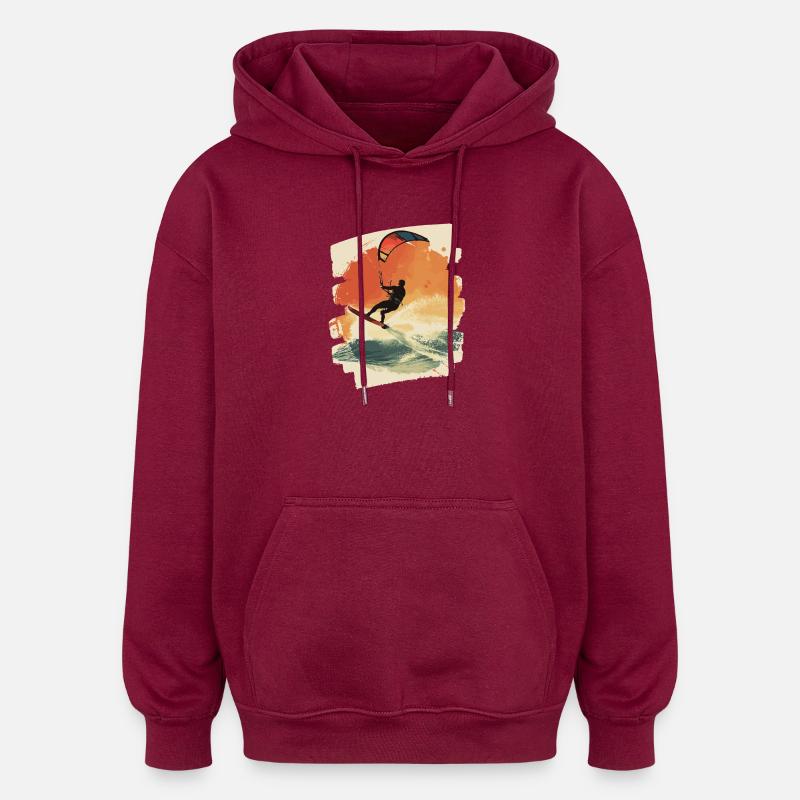 Kitesurfeurs - Sweat à capuche oversize unisexe - bordeaux